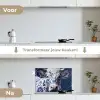 Koe - Delfts - Blauw - Artistiek keuken achterwand spatscherm klein -voor_na_NL