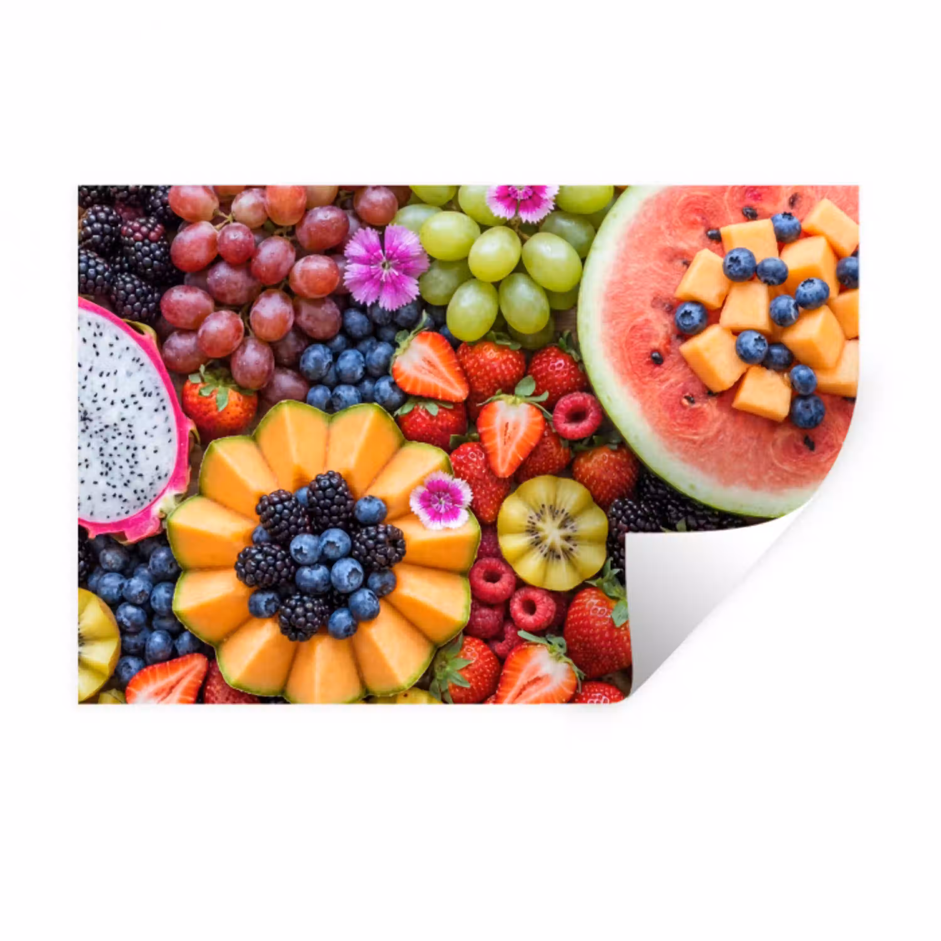 Fruit - Vers - Variatie - Eten - Kleurrijk Muursticker klein -3d