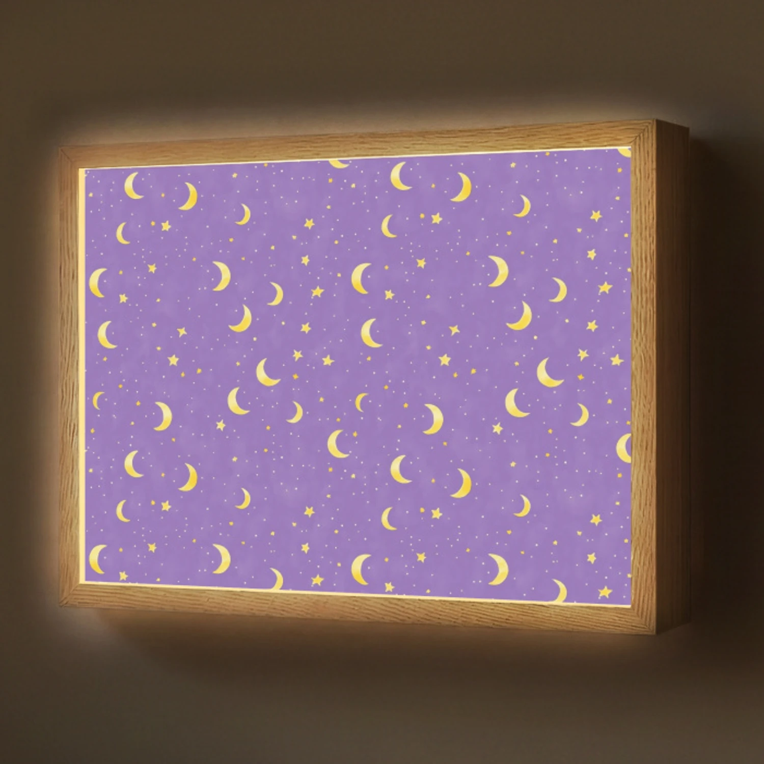Manen - Sterren - Paars Light Box met batterij (Wandlamp) middel 907 -z3d_website