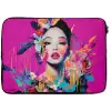 Vrouw - Portret - Abstract - Paars laptophoes neopreen klein -zkaufland3dotto
