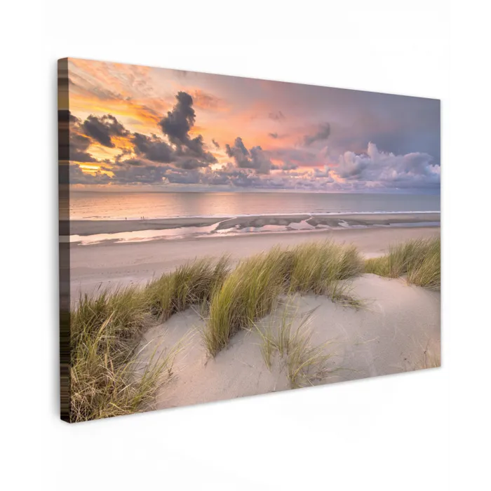 Zonsondergang - Duin - Strand - Planten - Zee canvas 2cm klein -z3d