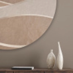 Abstract - Golven - Modern - Beige Akoestische PET Vilt - Rond klein -sfeer5_closeup