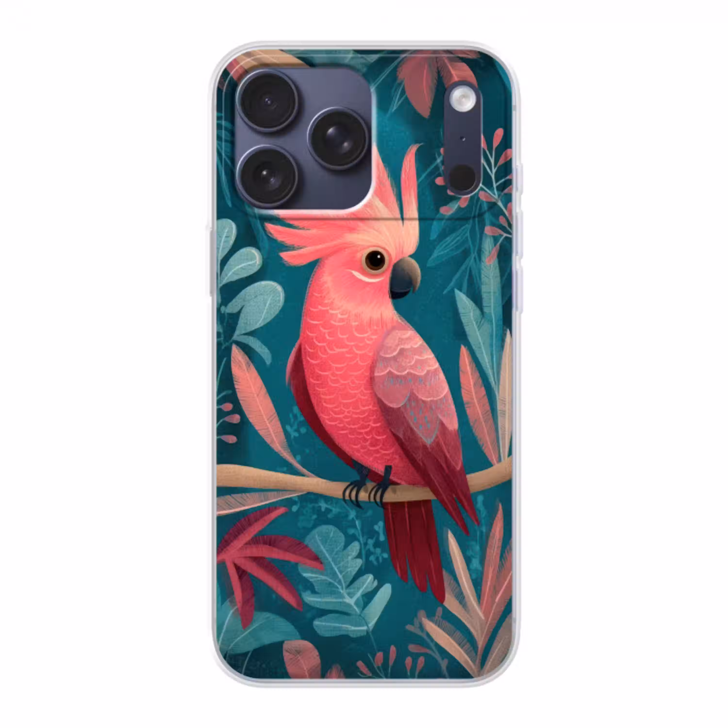 Kaketoe - Tropische bladeren - Tak Telefoonhoesje iPhone 17 Pro Max klein -3d