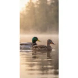 Eenden - Water - Mist - Natuur Behang Vlies klein -3d_website