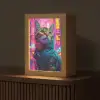 Kat - Pop art - China - Neon - Stad Light Box met kabel (Tafellamp) klein -z3d_website