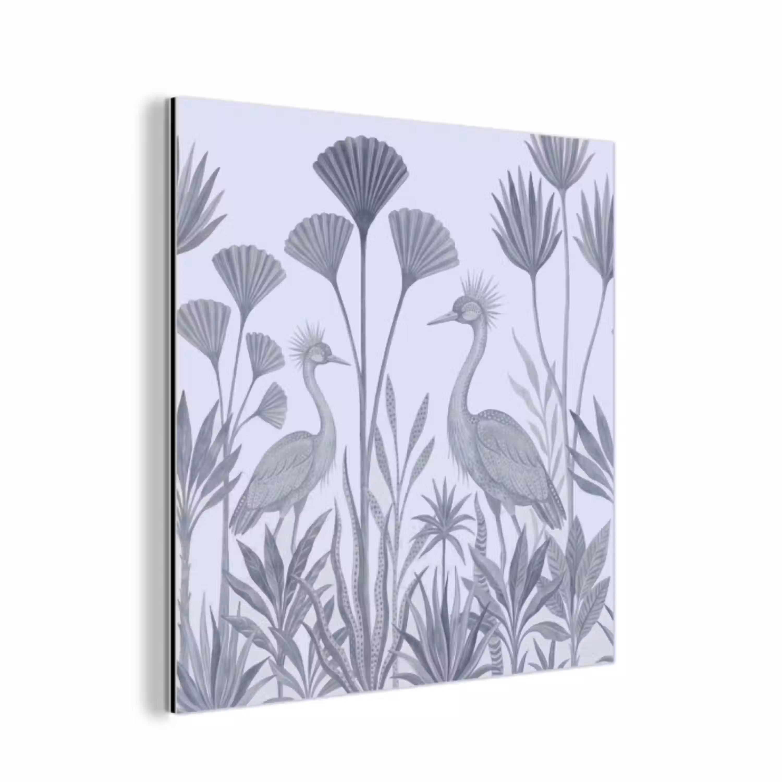 Vogel - Tropisch - Illustratie - Blauwgrijs - Natuur aluminium wit klein -3d