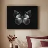 Vlinder - Grijs - Mysterieus Textielframe - compleet frame klein -sfeer1