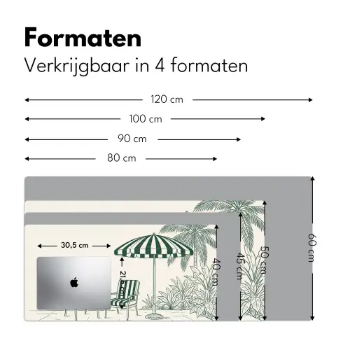 Terras - Illustratie - Groen Muismat XXL klein -sfeer5
