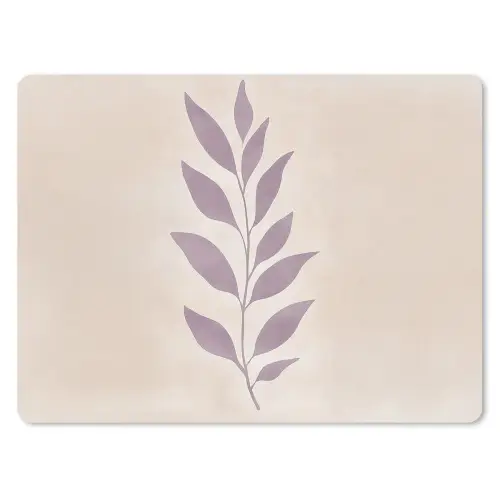 Tak - Bladeren - Minimalistisch - Beige muismat rubber klein -3d