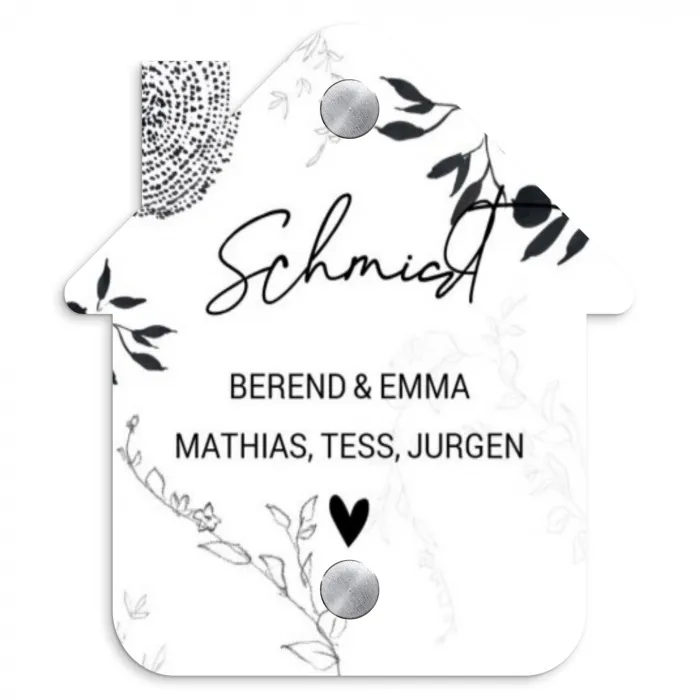Botanisch - Sierlijk Naambord Huisje klein -3d