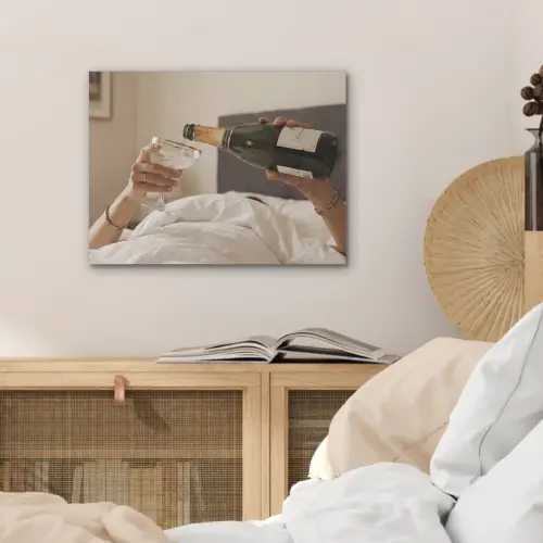 Champagne - Bed - Bubbels PET vilt klein -sfeer3