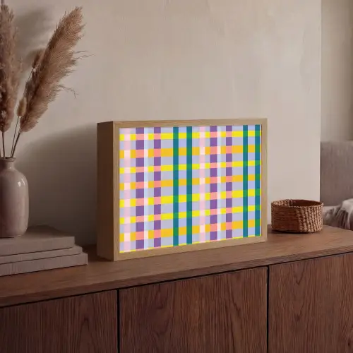 Ruit - Patroon - Kleurrijk Light Box met batterij (Wandlamp) middel 907 -sfeer2