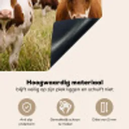 Koeien - Portret - Weide - Boerderij - Nieuwsgierig Inductie beschemer met haakjes klein -ky-onderkant-nl