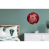 Jingle - Bells - Kerst - Rood Wandcirkel aluminium klein -slaapkamer