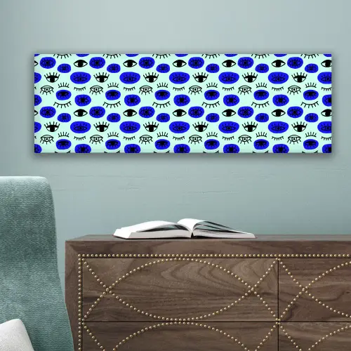 Patroon - Oog - Mint - Blauw canvas 2cm klein 828 -sfeer4