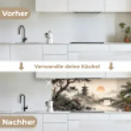 Azië - Landschap - Kleurrijk keuken achterwand 2 middel -voor-na_DE