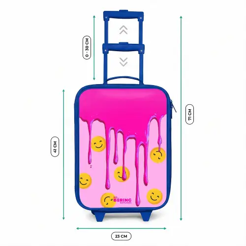 Verf - Smiley - Roze Kinderkoffer - Blauw klein -productfoto_formaten
