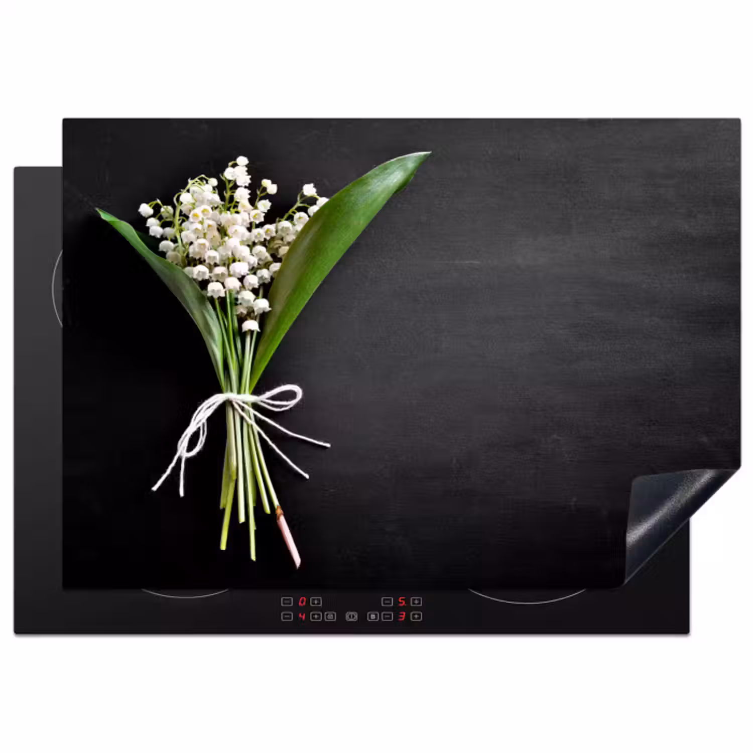 Inductie beschermer - Lelietjes van dalen - Bloemen - Stilleven - Strik
