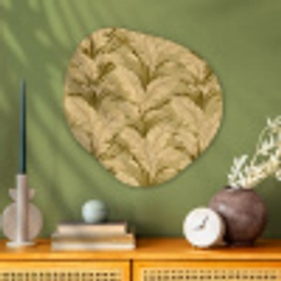 Palmbladeren - Klassiek - Groen Wandcirkel Organisch Aluminium middel 851 -sfeer2