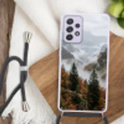 Bergen - Vallei - Mist - Herfst - Natuur Hoesje Samsung Galaxy A52 5G met koord klein -sfeer4