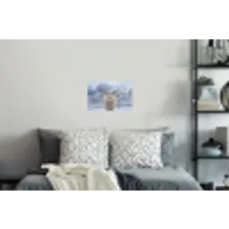 Schotse Hooglander - Sneeuw - Bergen - Winter Muursticker klein -slaapkamer