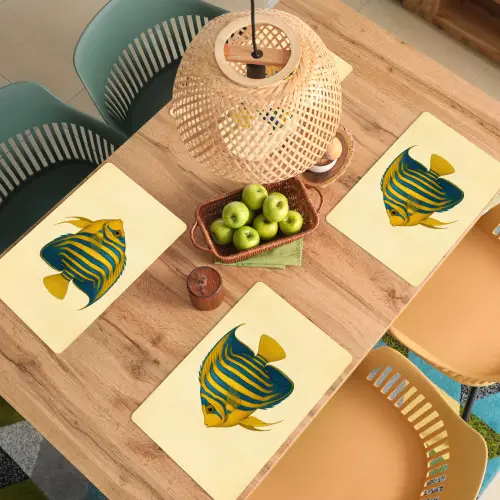 Felgeel - Vis - Strepen - Vinnen Placemat vinyl groot -zzsfeer5_Kitchenyeah-website