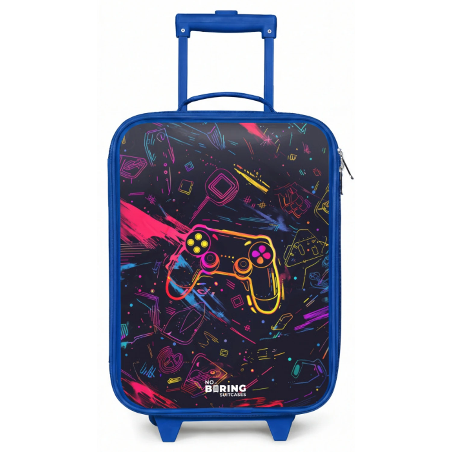 Gamerwereld in neonstijl Kinderkoffer - Blauw klein -zz3dotto
