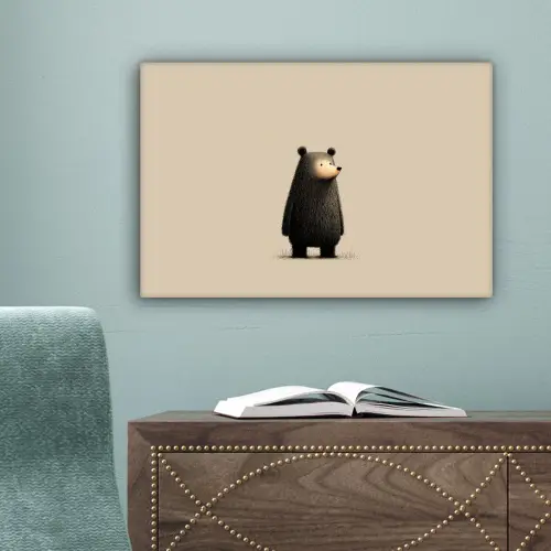 Beer - Donkerbruin - Minimalistisch canvas 2cm klein -sfeer4