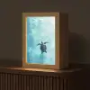 Schildpad - Zee - Blauw - Schittering Light Box met kabel (Tafellamp) klein -z3d_website