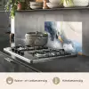 Blauw - Modern - Marmer - Abstract - Goud keuken achterwand spatscherm klein -usp_NL