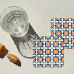Traditioneel - Tegel - Oranje onderzetter kurk middel 366 -sfeer4