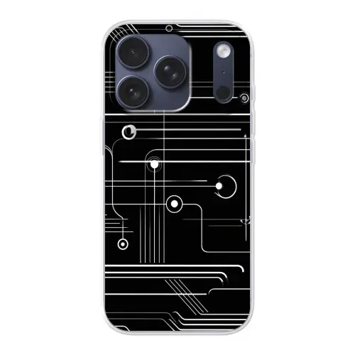 Gaming - Abstract - Lijnen - Rondjes - Zwart Telefoonhoesje iPhone 17 Pro klein -3d