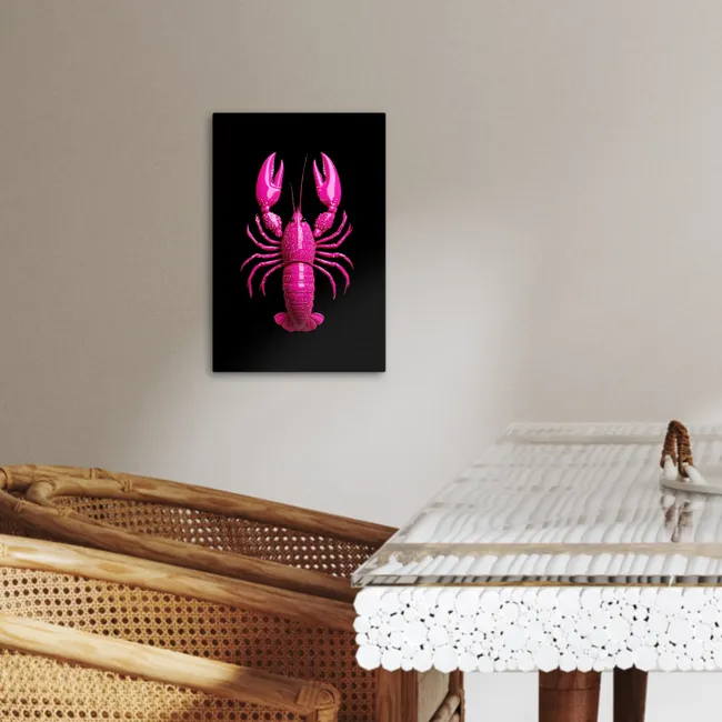 Kreeft - Felroze - Stippen - Opvallend KitchenYeah - Keuken - Canvas klein -sfeer3