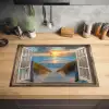 Doorkijk - Strand - Pad - Zonsondergang Inductie beschermer vinyl 3mm klein -sfeer5