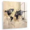 Wereldkaart - Goud - Zwart - Abstract plexiglas 5mm klein -zzzproduct_nieuw