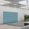 Patroon - Blauw - Lijnen - Zigzag keuken achterwand spatscherm klein 900 -3d_schuin