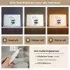 Bladeren - Zwart - Lotusbloem - Minimalitisch Light Box met kabel (Tafellamp) klein -USP_lichtkleurNL