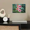 Bloemen - Roze - Glasmozaïek poster papier klein -sfeer1