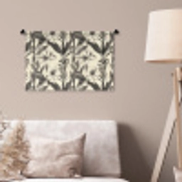 Klassiek - Botanisch - Zwart - Beige Wandkleed katoen klein 269 -sfeer4
