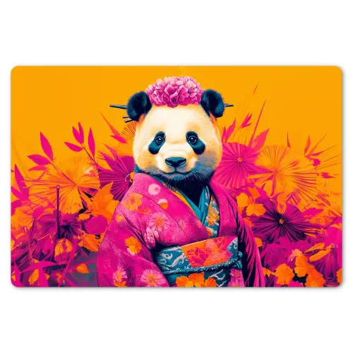 Kimono - Roze - Panda - Bloemenkroon Placemat vinyl groot -zzsfeer1_Kitchenyeah-website