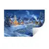 Winteravond - Kerstdorp - Donker Muursticker klein -3d