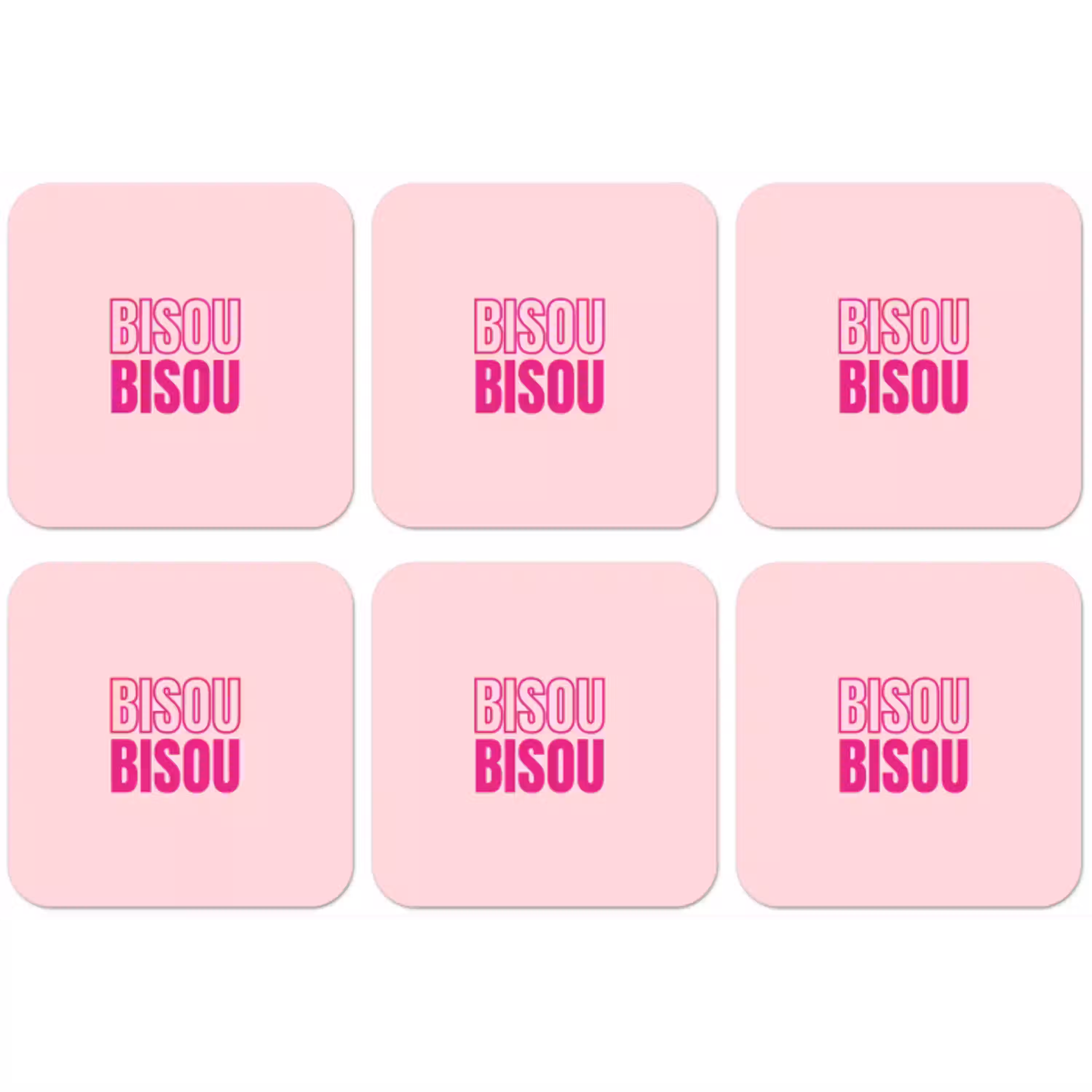 Bisou - Roze - Minimalistisch onderzetter kurk middel -zkaufland3dotto