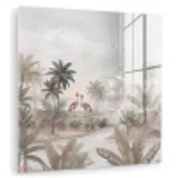 Kraanvogels - Palmbomen - Tropisch plexiglas 5mm klein -zzzproduct_nieuw