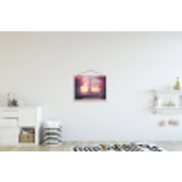 Eiffeltoren - Parijs - Roze textielposter latten blank klein -kinderkamer
