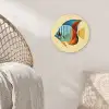 Vis - Vinnen - Blauw - Ogen Wandcirkel kunststof plaat 5mm dik klein -sfeer5