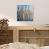 Skyline - Wolkenkrabbers - Water - Blauw aluminium wit klein -sfeer3