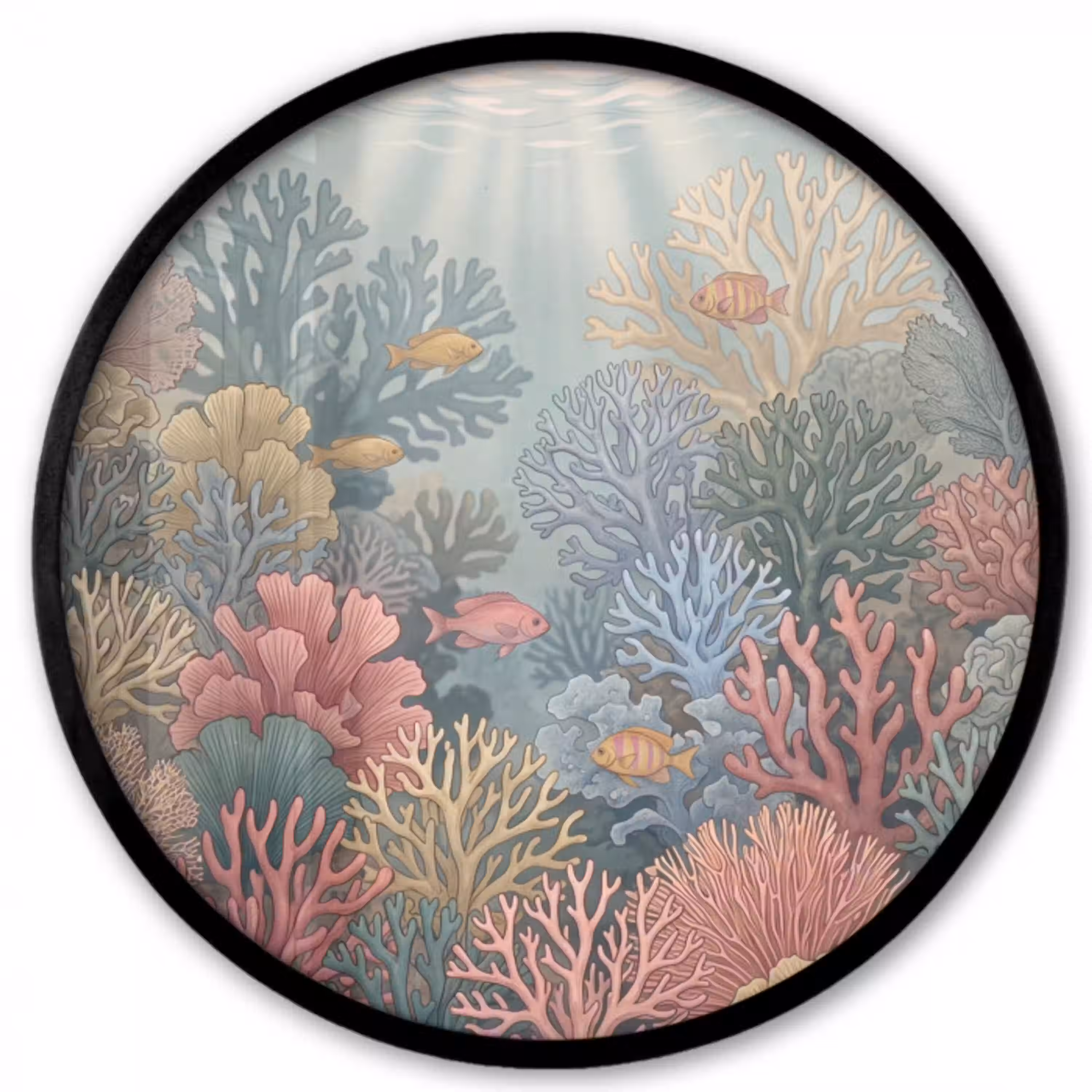 Zee - Koraal - Vis - Natuur - Kleurrijk Fotolijst rond zonder passe partout klein -3d