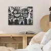 Schilderij - Figuren - Zwart - Abstract PET vilt klein -sfeer3