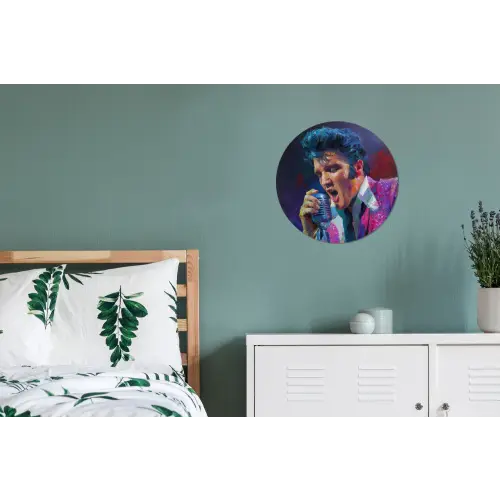 Expressief - Microfoon - Paars Wandcirkel aluminium klein -slaapkamer