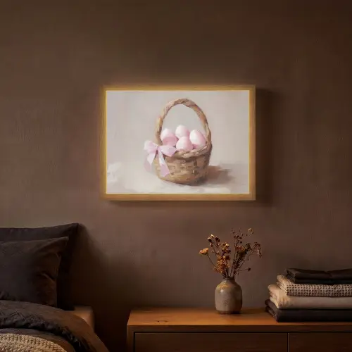 Mand - Eieren - Roze Light Box met batterij (Wandlamp) middel -sfeer4